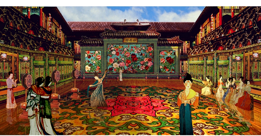 《十面埋伏》牡丹坊场景设计图 《十面埋伏》牡丹坊场景设计图
